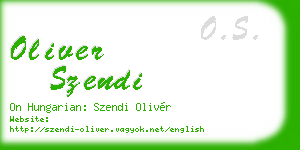 oliver szendi business card